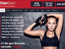 Tablet Screenshot of onegymfitness.com